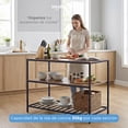 thumbnail image 2 of MUEBLANA - Alacena de cocina 3 niveles – Estantería organizadora con repisas de madera y estructura de acero – Fácil de armar – Resistente 30kg por nivel – 120x60x85 cm, 2 of 7