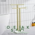 thumbnail image 3 of Bathroom Towel Rack 2-Tier Standing Towel Racks with Marble Base, Stainless Steel Freestanding Towel Bars, Thicken Steady Design, Brushed Gold THS0001-BG, 3 of 13