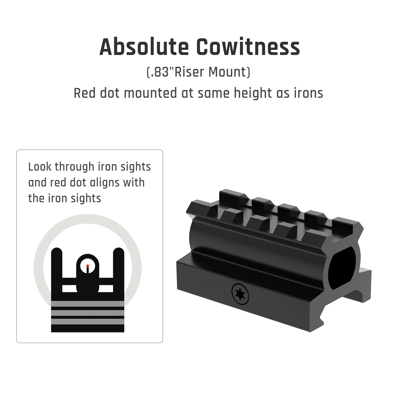 Feyachi RDS-36 1x22mm 5 MOA Sight Red & Green Dot with 0.83” Riser Mount Absolute Co-Witness Height