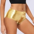 thumbnail image 2 of BLVB Womens Shiny Booty Shorts Sparkly Short Shorts Low Waisted Bottoms for Clubwear Dance Festival, 2 of 3