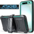 thumbnail image 2 of For 5.5" LG XPower2 Combo Holster Belt Clip Kickstand Dual Layer Protective Case Raised Bevel Design Enhance Camera and Screen Protection Shockproof Heavy Duty Impact Bumper Phone Case [Teal], 2 of 4