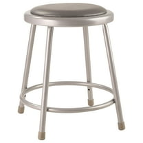 National Public Seating 6418 Steel Stool with 18" Vinyl Upholstered Seat, Grey CA2