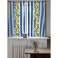 thumbnail image 4 of Blue Stripes Lemon Curtains 45 Inch Length, Sheer Curtains for Bedroom Living Room Window Spring Fruit Flowers Leaves Line Rod Pocket Voile Drapes Kitchen Curtains Small Half Window 52"x45" 2 Panels, 4 of 6