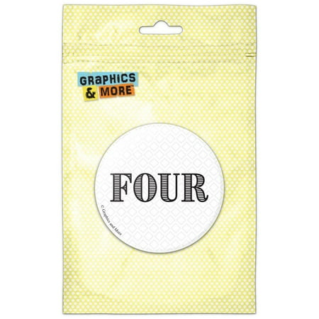 

Four Birthday Diamond Pattern Black and White Refrigerator Button Magnet
