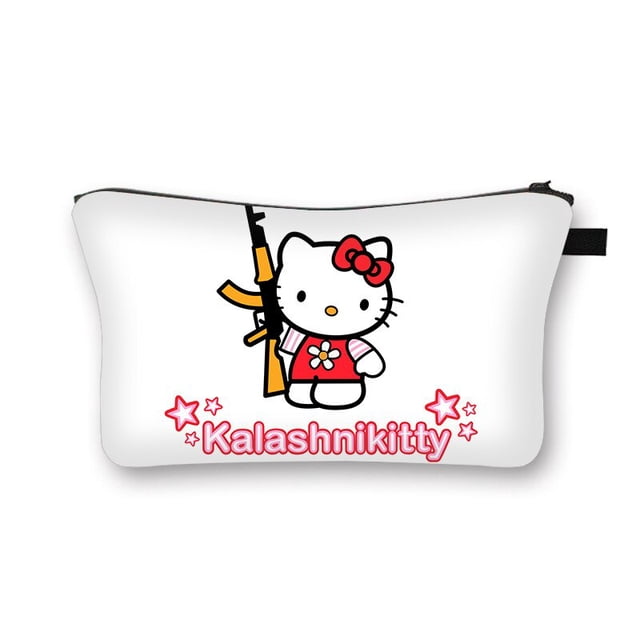 Sanrio-bolsas de cosméticos de Hello Kitty para mujer, neceser Kawaii de viaje para artículos de tocador, bolsas de maquillaje, bolsas de almacenamiento portátiles impermeables para mujer, estuche par qiuyongming unisex