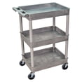 thumbnail image 1 of Luxor Furniture STC111-G 3-Level Polymer Utility Cart w/ 300-lb Capacity, Raised Ledges, 1 of 1