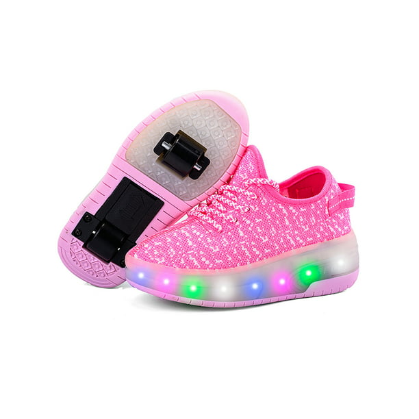 Audeban USB Shoes Roller Shoes Girls Roller Skate Shoes Boys Sneakers Kids LED Light up Wheels Shoes for Best Gifts - Walmart.com