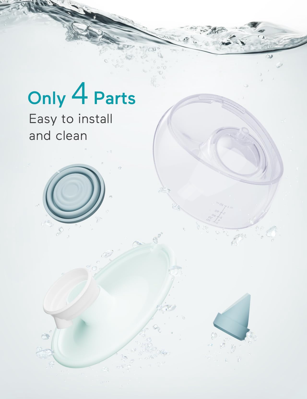 Paruu P20 Electric Breast Pump Hands Free, 4 Modes & 12 Levels Suction with 19/21/24mm Double-Sealed Flange/Insert, Wearable & Portable, 2 Pack