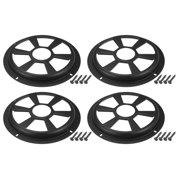 Unique Bargains 4 Set Universal 8" Car Speaker Grills Cover Round 8 Inch Audio Speaker Subwoofer with Screws Iron Black