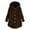 Coffee, variant on Women's Fashion Fleece Hooded Jacket - Irregular Patchwork Cat Ear Warm Coat with Pockets, Gray, XXXL