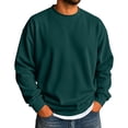 thumbnail image 2 of Mens Winter Warm Pullover Sweatshirt Fleece Lined Crewneck Sweatshirt Solid Color Casual Fleece Top for Cold Weather Black M, 2 of 5