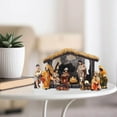 thumbnail image 2 of DYIOO 7.87" Indoor Nativity Manger Set, 11Pcs Christmas Figurine Set for Scene Holiday Family Gift Religious Decorations(7.87 in x 2.15 in x 6.10 in), 2 of 9