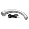 thumbnail image 1 of XR Brands Master Series 10x Vibra-Crescent Silicone Dual Ended Dildo - Plateado, 1 of 1