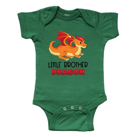 

Inktastic Little Brother Cute Red and Orange Dragon Gift Baby Boy Bodysuit