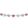thumbnail image 2 of Gem Stone King 925 Sterling Silver Tennis Bracelet for Women Pink Moissanite Lab Grown Diamond (2.51 Cttw, Fully Adjustable up to 9 inch), 2 of 3