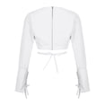 thumbnail image 4 of Camisas Para Mujer Nuevo Color Sólido Cuello en V Correas Recortadas Ombligo Corto Casual Cremallera Trasera Cárdigan Moda Camisa de Manga Larga Odeerbi ODB129893, 4 of 4