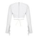 thumbnail image 4 of Camisas Para Mujer Nuevo Color Sólido Cuello en V Correas Recortadas Ombligo Corto Casual Cremallera Trasera Cárdigan Moda Camisa de Manga Larga Odeerbi ODB129892, 4 of 4