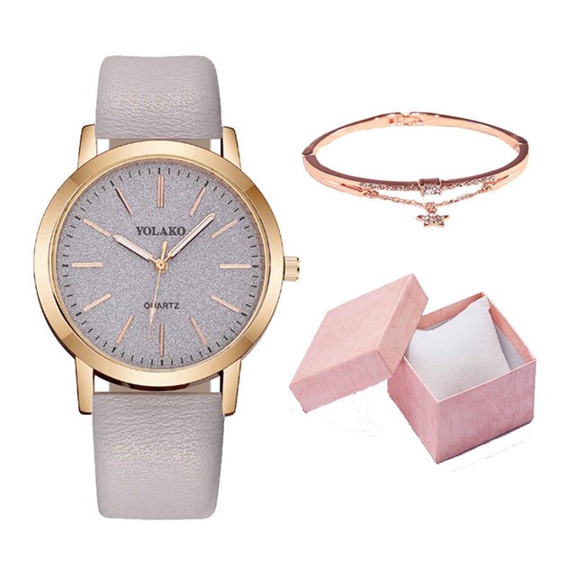 Reloj de pulsera de cuarzo para mujer, nuevo modelo de moda, con correa y estuche de regalo.