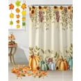thumbnail image 3 of Shower Curtain, Watercolor Pumpkins Eucalyptus Leaves Waterproof Shower Curtain Set with Hooks for Bathroom Showers,Stalls and Bathtubs,36x72In Thanksgiving Day, 3 of 7