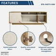 thumbnail image 5 of Techni Mobili Contemporary TV Stand for TV’s up to 70” with Patterned Storage Cabinet and Open Shelving, Oak RTA-945TV-OAK, 5 of 13