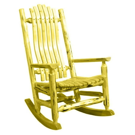 Montana Collection Adult Log Rocker, Clear Lacquer Finish
