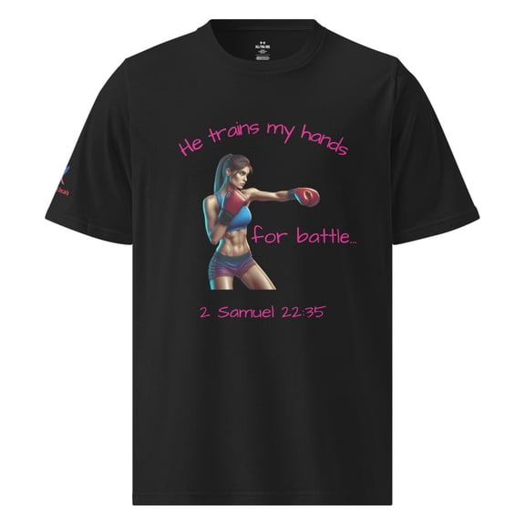 2 Samuel 22:35 Under ArmourⓇ female boxing athletic t-shirt (Black, S)
