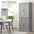 thumbnail image 6 of HOMCOM 71" LED Kitchen Pantry Cabinet, Tall Storage Cabinet with 6 Door Shelves, a Drawer and 4 Adjustable Shelves, Gray, 6 of 9