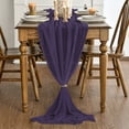 thumbnail image 4 of Sm:)e Purple Cheesecloth Table Runner 120 Inch Rustic Gauze Boho Chair Sashes for Bridal Shower Wedding Party Catering Home Decoration Supplies, 4 of 6
