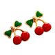thumbnail image 1 of Pendientes de botón Shaofei con forma de cereza color dorado 1 cm, 1 of 5