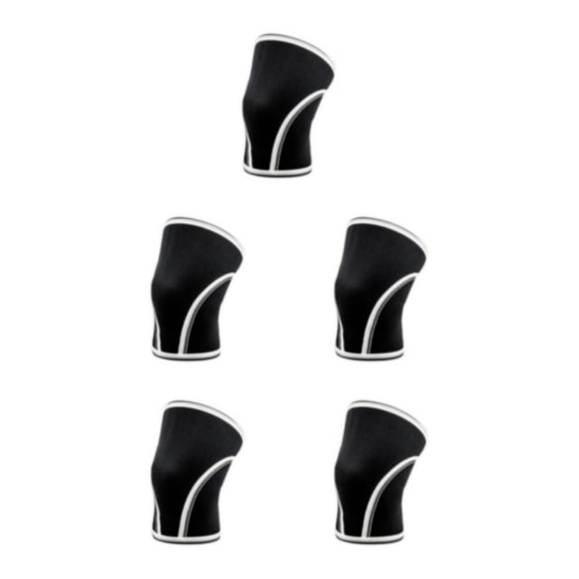 Thinsony 1/2/3/5 Fashionable And Knee Sleeves For Weightlifting - Lightweight Protection Knee Sleeves Weightlifting Blended Model B black and wh M 5PCS
