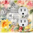 thumbnail image 1 of Metal Light Switch Plate Outlet Cover Flower Teapot ROS007, 1 of 13