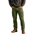 thumbnail image 3 of Busydd Cargo Pants for Men Solid Color Multi Pocket Work Trousers Outdoor Straight Leg Hiking Pants XS, 3 of 6