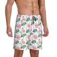 thumbnail image 2 of Balery Lotus Flower Pantalones cortos de pijama de punto de algodón para hombre con cinturilla y bolsillos-4X-Large, 2 of 6