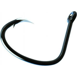 Eagle Claw Trokar Weedless Wacky Worm Fishing Hook, Black Chrome, 1/0  (TK97W-1/0)