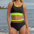 thumbnail image 6 of HAPIMO Womens Bikini Sets Sporty Crop Top with High Waist Bottom Bandeau Two Piece Bathing Suits Fashion Summer Beach Vacation Swim Green XXL, 6 of 9