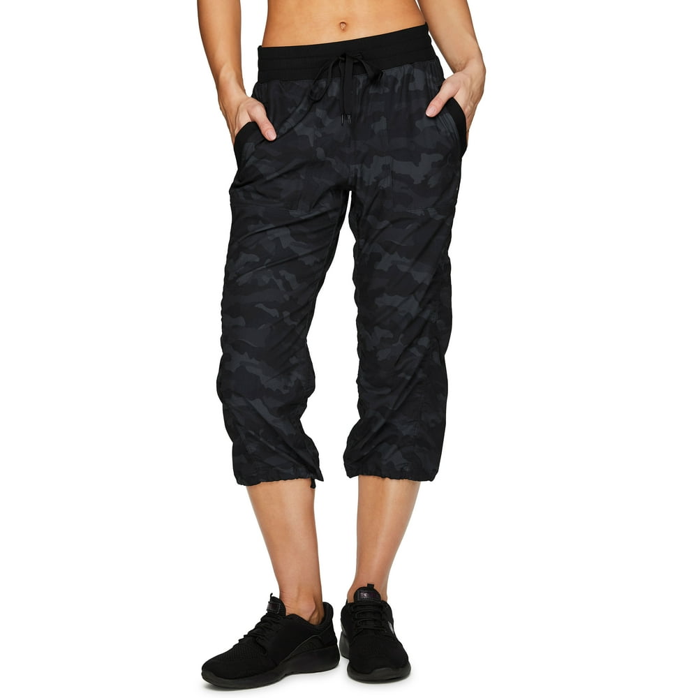 RBX Active Women's Lightweight Woven Camo Capri Pant With Pockets ...
