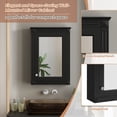 thumbnail image 2 of GZXS Wooden Medicine Cabinet, 20-inch Wall Mounted Bathroom Cabinet with Single Mirror Door & Adjustable Shelves for Bathroom, Living Room, Entryway, Black, 2 of 9