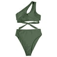 thumbnail image 4 of Sngxgn Women Bikini Sets 2 Piece Swimsuit High Waisted V Neck Bathing Suits(Green,L), 4 of 4