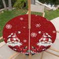 thumbnail image 6 of Round Outdoor Tablecloth with Umbrella Hole and Zipper, Red Gnomes Christmas Fitted Table Cover with Elastic Edge for 31-35 Inch, Snowflake Xmas Poinsettia Waterproof Patio Tablecoths for Picnic, 6 of 9
