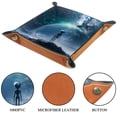 thumbnail image 3 of Women Girls Leather Square Dish Trinket Plate Jewelry Tray for Mothers Day Birthday Gift, Galaxy Space Alien, 3 of 6