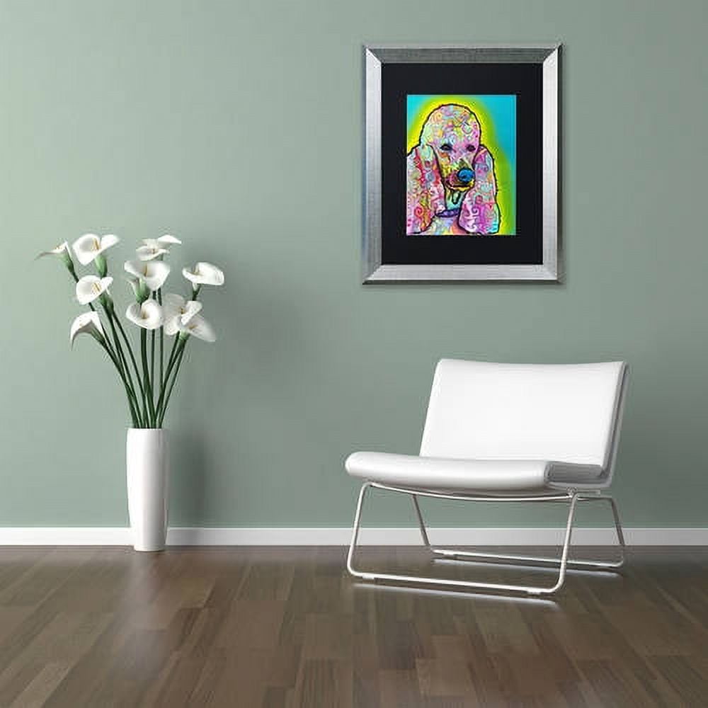 Trademark Fine Art "Poodle" Canvas Art by Dean Russo, Black Matte, Silver Frame