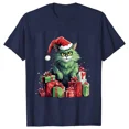 thumbnail image 3 of Señora Año Nuevo manga corta lindo gato estampado Tops moda mujer camisetas camisa tendencia gráfico Navidad regalo ropa femenina camiseta, 3 of 5