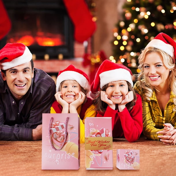 Divertida caja de regalo de dinero para Navidad, cajas de regalo sorpresa, caja de regalo plegable emergente con explosión, dinero, juego de Navidad de Año Nuevo