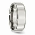 thumbnail image 4 of White Stainless Steel Ring Band Wedding Ridged Comfort, 4 of 6