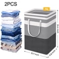 thumbnail image 5 of Cesta de lavandería portátil, cesto de ropa grande plegable, solución de almacenamiento impermeable independiente con asas extendidas para dormitorio, hogar, viajes (paquete de 2), 5 of 5