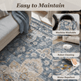 thumbnail image 6 of SIXHOME 6'x9'Area Rug Washable Distressed Vintage Medallion Rugs for Living Room Bedroom Home Decor Dark Blue, 6 of 8
