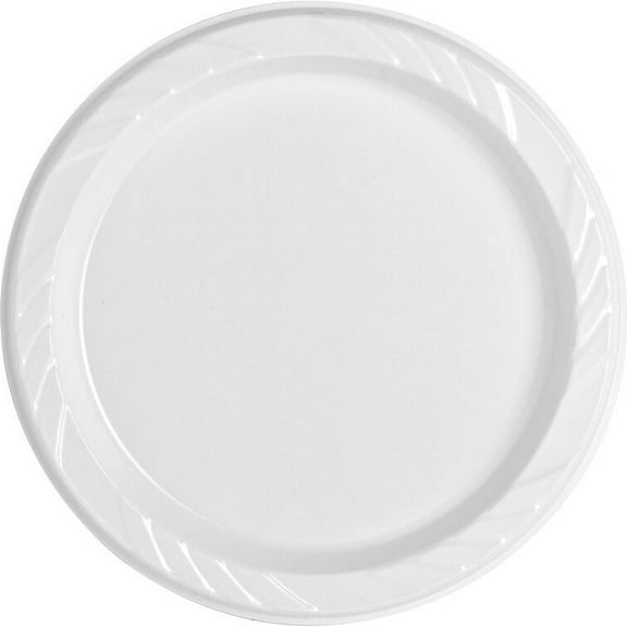 Ideal Dining 10 Inches Disposable White Plastic plates Good to use in Microwave : 200 Count