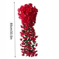 thumbnail image 2 of Guirnalda de flores artificiales para colgar en la pared, simulación de vid floral, oficina en casa, flor falsa, ratán, rosa roja kenally HA8140-04B, 2 of 6