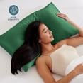 thumbnail image 2 of Bare Home Satin Pillowcase Set of 2 - Silky Soft for Hair and Skin - Zipper Closure - Queen, Forest Green, 2 of 8