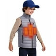 thumbnail image 6 of Heated Vests for Kids Girls Boys with 4 Heating Zones Intelligent Constant Temperature Sleeveless Jacket for Hiking Skiing New Sleeveless Jacket for Girls Gray 11 Years, 6 of 9